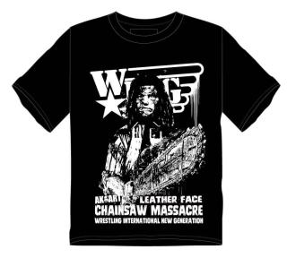 古着レザーフェイス Tシャツ プロレス W★ING FMW Lサイズ